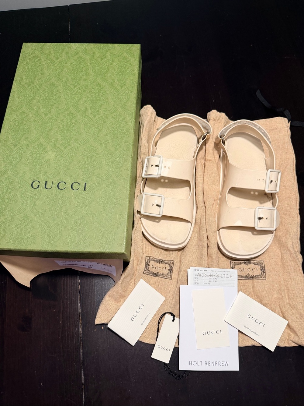 Gucci Isla Buckled GG Rubber Sandals size7
